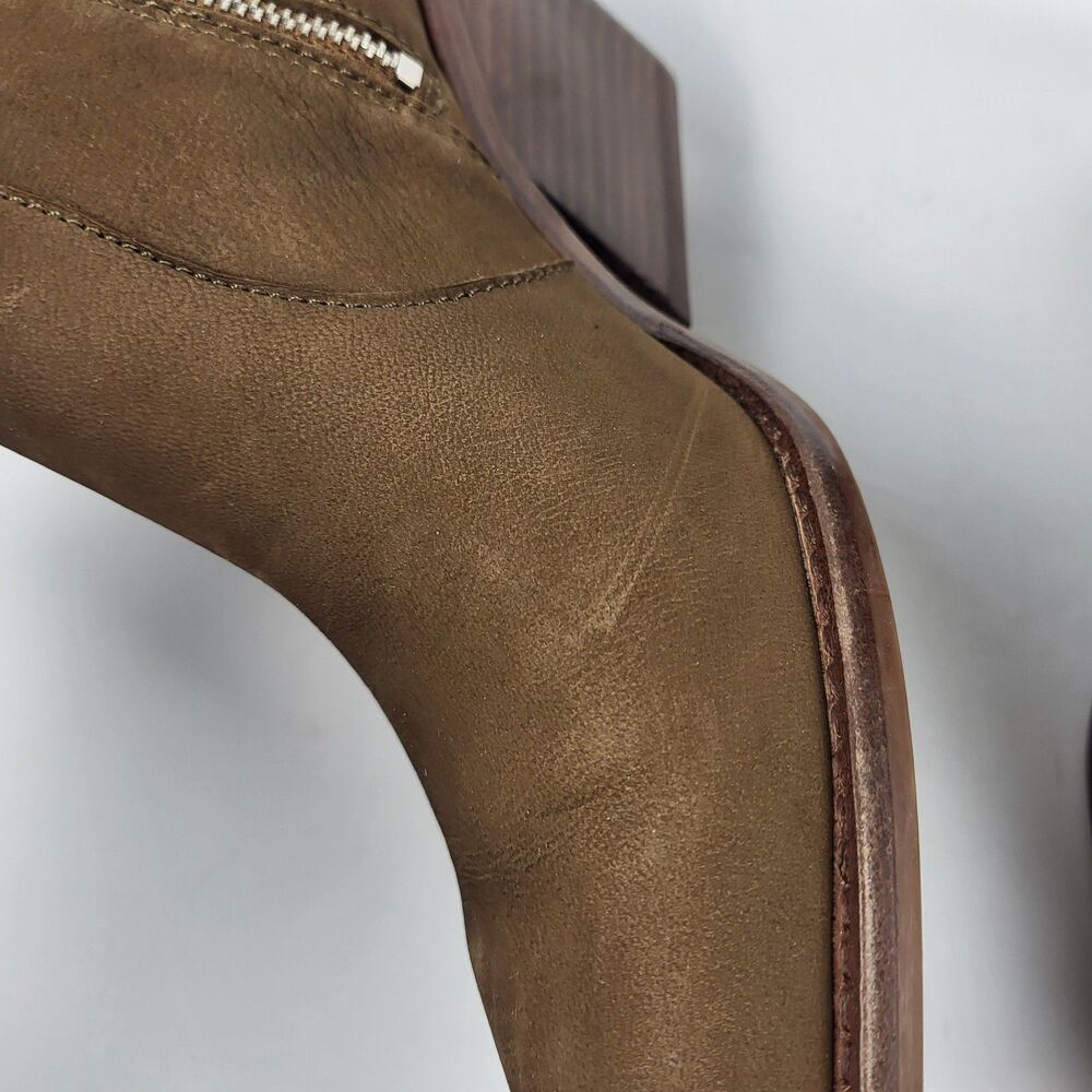 DOLCE VITA Volli Women Brown Leather Block Heeled Ankle Bootie Western Size 9 - Picture 9 of 12
